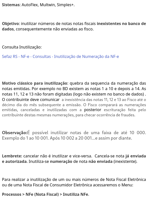 Inutilizar Notas Fiscais - NFe e NFCe (Atualizado)