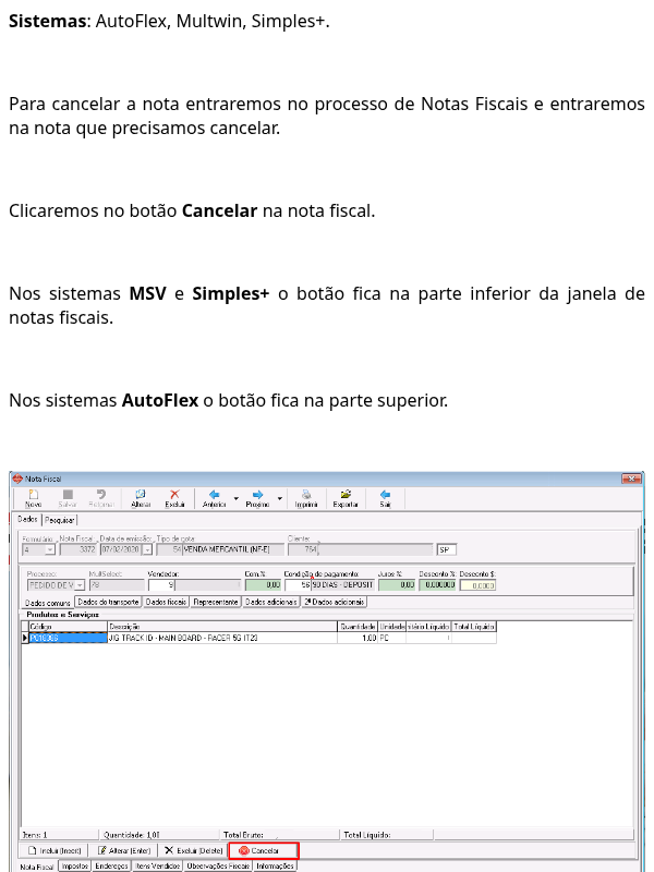 Cancelar Nota Fiscal - NFe - NFCe.
