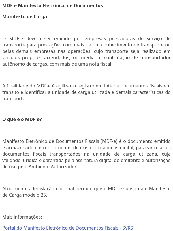 MDF-e - Manifesto de Carga - Instalação - Configuração - Emissão