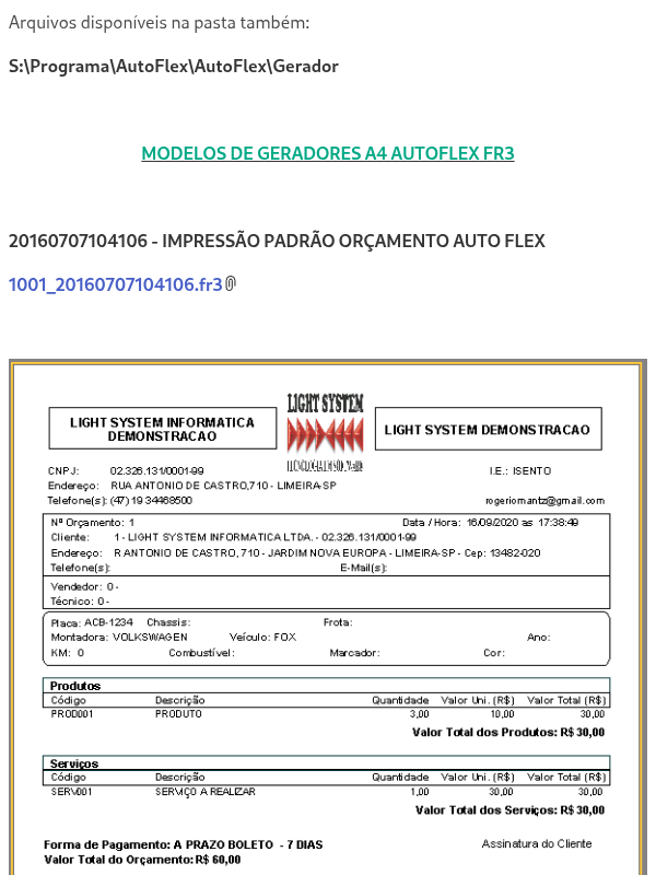 Geradores de Impressão Padrão AF - FR3