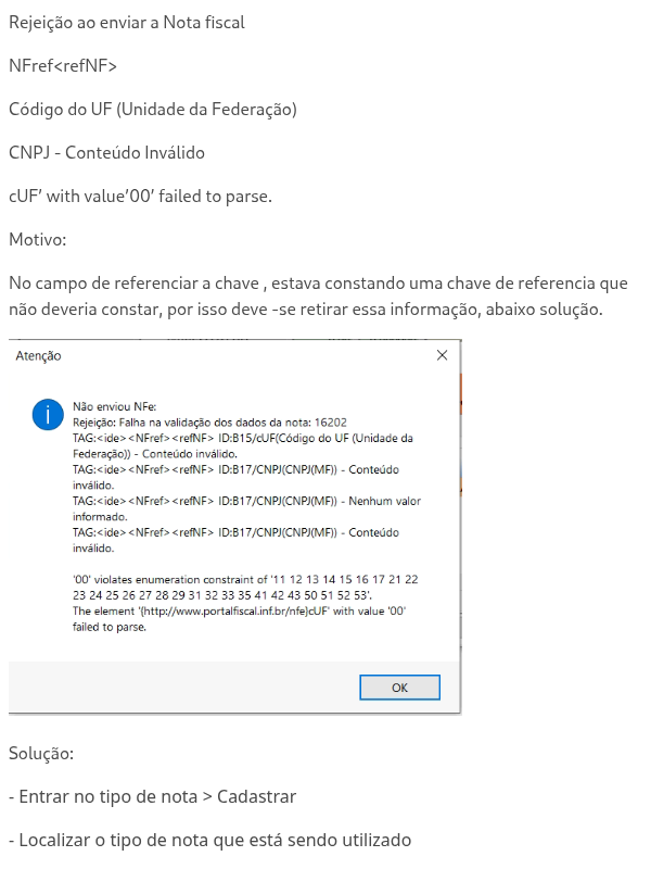 Rejeição: Falha ma validação dos dados da nota: 16202
