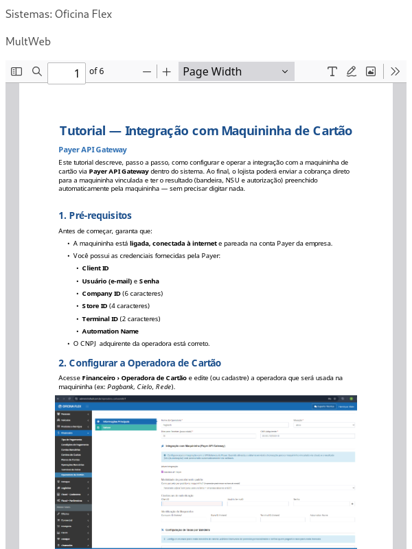 Integração Máquininha de Cartão POS -MAQUINA PAYER
